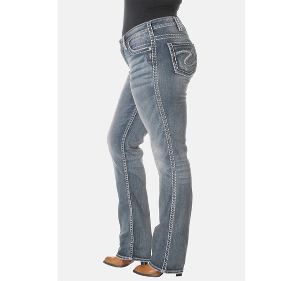 Silver Jeans Denim - 'Aiko' Distressed Curvy Fit